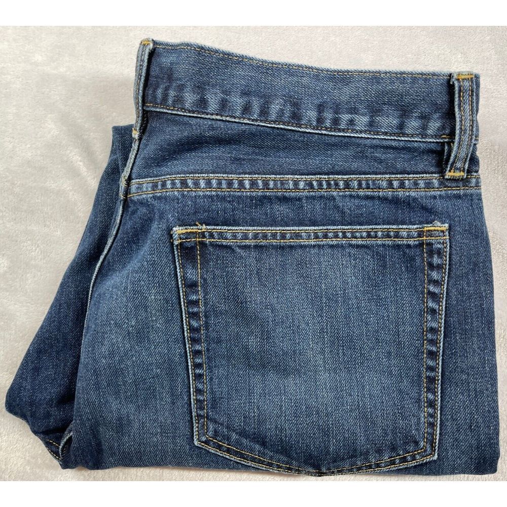 Men's J Crew The Bleecker Straight Blue Jeans Medium Wash Size 36x30‎ EUC